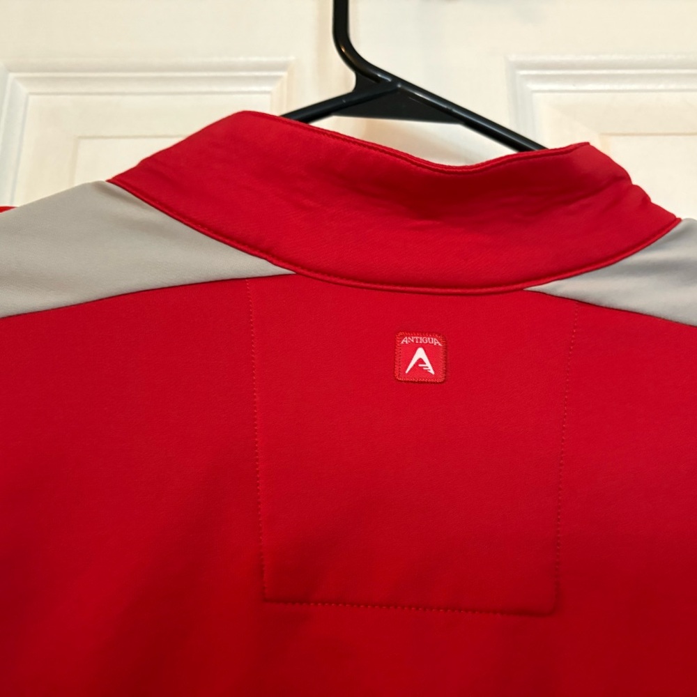 Antigua Red Zip Up Top Vibrant Fleece‎ - Picture 5 of 5